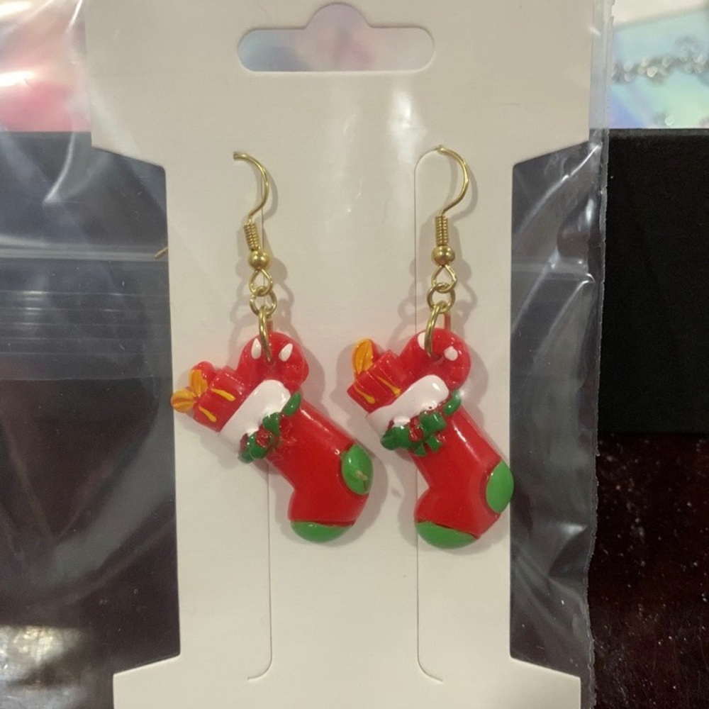 Christmas stocking earrings handmade 3 for $20